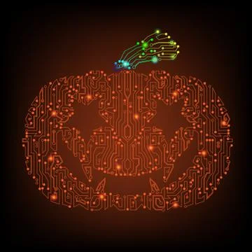 Pumpkin orange circuit Stock Illustration