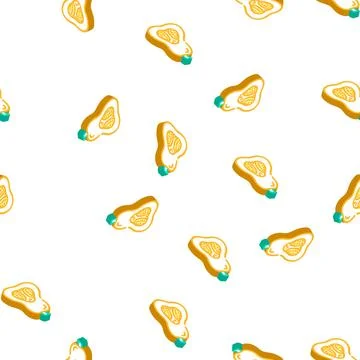 Pumpkin orange isometric icon seamless pattern Stock Illustration