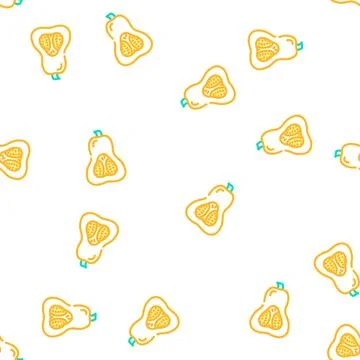 Pumpkin orange vector seamless pattern Stock Illustration