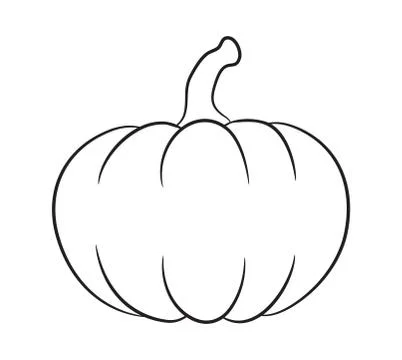 Pumpkin outline vector  design isolated on white background Stock Illustration
