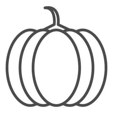 Pumpkin outline vector illustration. Line art vector icon for apps and websites Stock Illustration