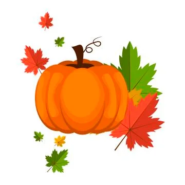 Pumpkin over white background vector illustration Stock Illustration