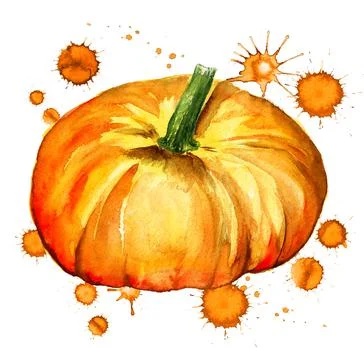 Pumpkin with paint blots Stock Illustration