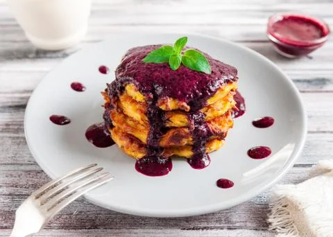 Pumpkin Pancakes. Stock Photos