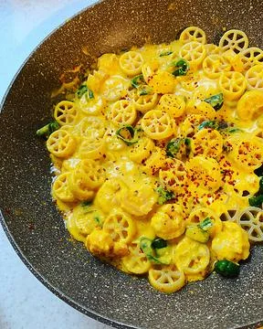 Pumpkin pasta Stock Photos