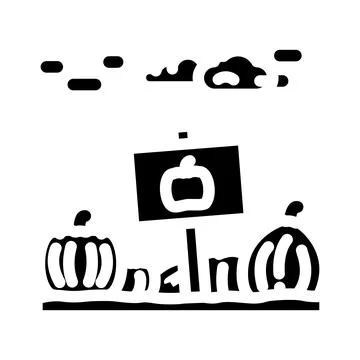 Pumpkin patch autumn glyph icon vector illustration Stock Illustration