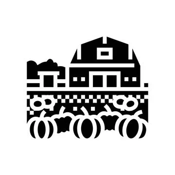 Pumpkin patch autumn glyph icon vector illustration Stock Illustration