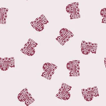 Pumpkin patch autumn glyph seamless pattern Stock Illustration