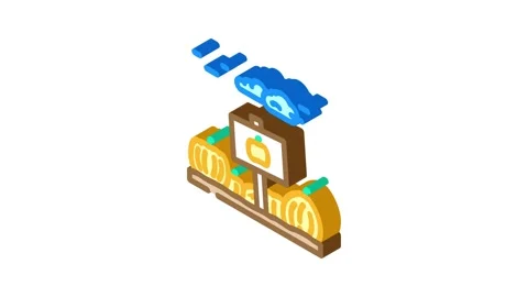 Pumpkin patch autumn isometric icon animation 스톡 동영상 327284291