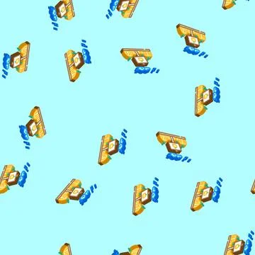 Pumpkin patch autumn isometric icon seamless pattern Stock Illustration