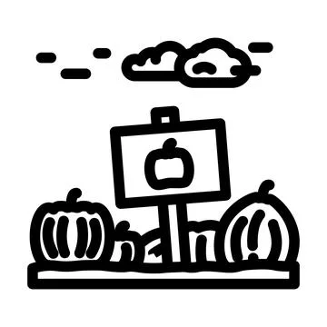 Pumpkin patch autumn line icon vector illustration 스톡 일러스트