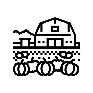 Pumpkin patch autumn line icon vector illustration Stock Illustration