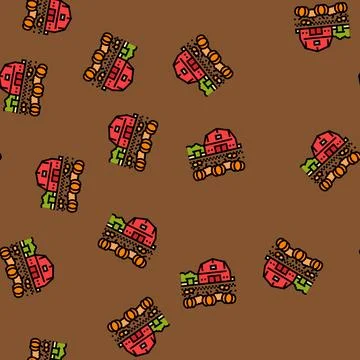 Pumpkin patch autumn vector seamless pattern 스톡 일러스트