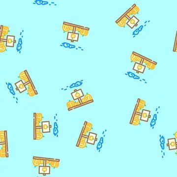 Pumpkin patch autumn vector seamless pattern Stock Illustration