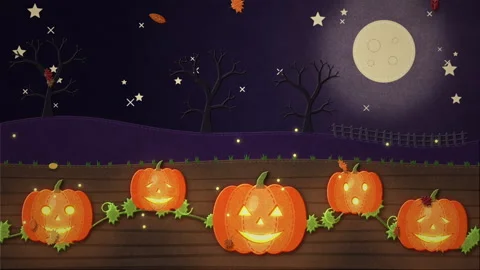 Pumpkin Patch Halloween Stop Motion Vídeo Stock 346900882