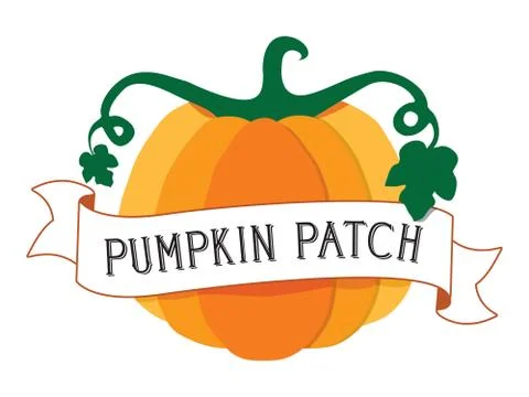 Pumpkin patch logo, Pumpkin patch sign for farm stand Stock Illustration