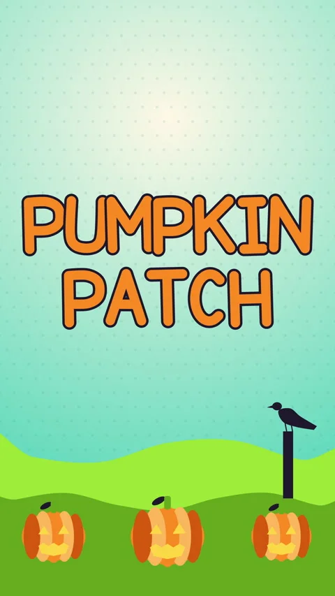 Pumpkin Patch Rolling Pumpkins Reveal Letters Halloween Kids Text Portrait Stock-Footage 347862884
