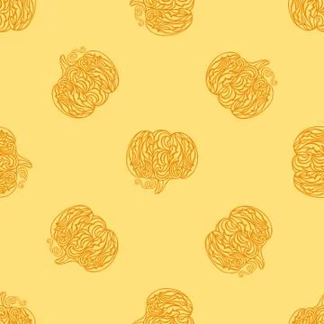 Pumpkin pattern in doodle style. Thanksgiving day. Halloween. Vector. Stock Illustration