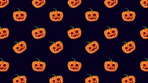 Pumpkin Pattern Halloween Background Stock Footage 213370814