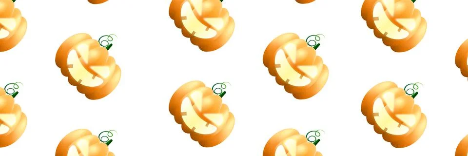 Pumpkin pattern illustration on isolated white backdrop Stock Illustration