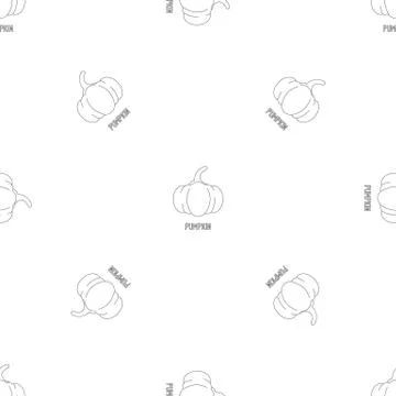 Pumpkin pattern seamless Stock Illustration