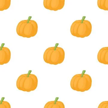 Pumpkin pattern seamless vector Stock Illustration