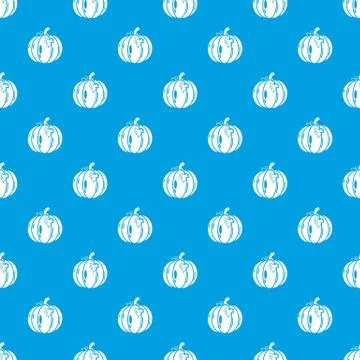 Pumpkin pattern vector seamless blue Stock Illustration