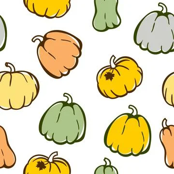 Pumpkin pattern on a white background. Halloween. Vector illustration Stock Illustration