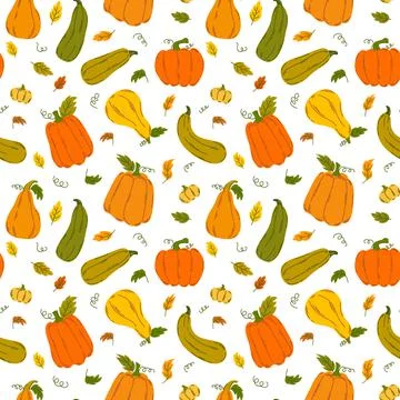 Pumpkin pattern on white2 Stock Illustration