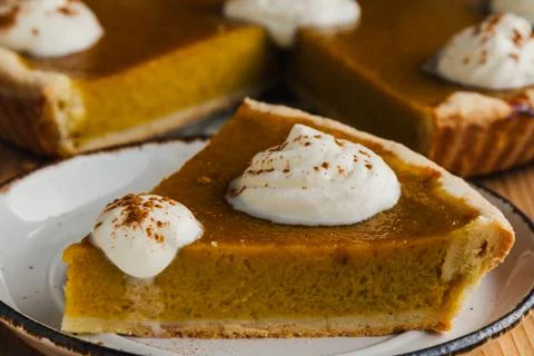 Pumpkin pie dessert Stock Photos