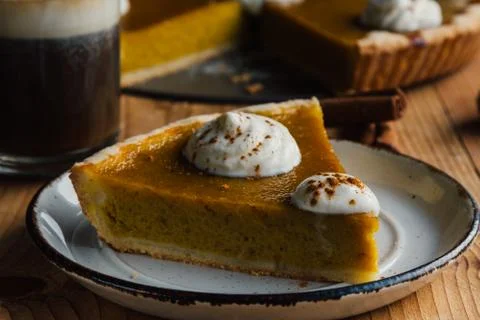 Pumpkin pie dessert Stock Photos