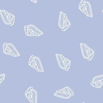 Pumpkin pie line seamless pattern Stock Illustration