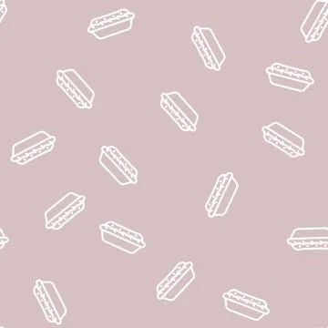 Pumpkin pie line vector seamless pattern イラスト素材