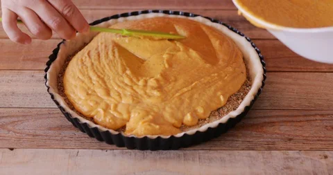 Pumpkin pie making Vídeo Stock 96215568