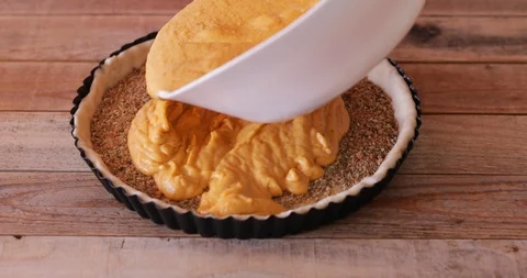 Pumpkin pie making Stock Footage 96217531