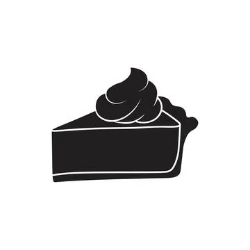 Pumpkin pie slice of cheesecake decorated with whipped cream Stock-Illustration