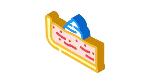 Pumpkin pie slice food snack isometric icon animation Stock Footage 327292426