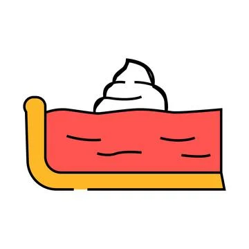 Pumpkin pie slice food snack icon color illustration Stock Illustration