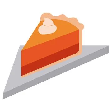 Pumpkin pie slice whip. Vector Stock Illustration