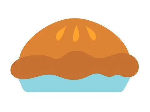 Pumpkin Pie. Vector Flat Illustration. Halloween and Thanksgiving Day dessert. Stock Illustration