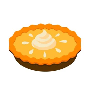 Pumpkin pie with whipped cream vector illustration Illustrazione stock