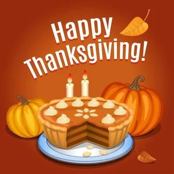 Pumpkin pie with white creme and orange pumpkin, pumpkin pie for Thanksgiving Stock Illustration