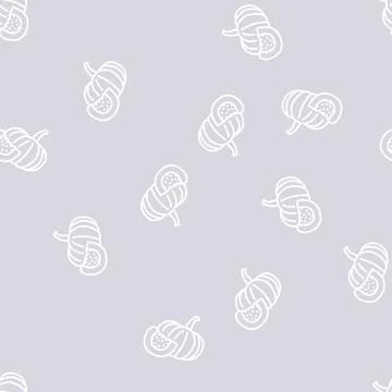 Pumpkin piece line seamless pattern 스톡 일러스트