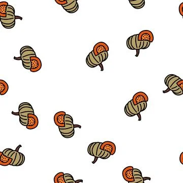 Pumpkin piece vector seamless pattern Stock Illustration