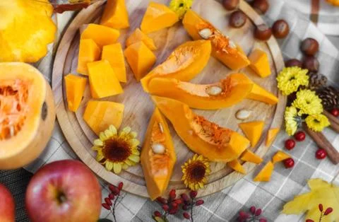 Pumpkin pieces Stock Photos