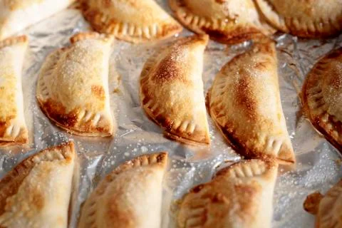 Pumpkin pies made by hand. Stock Photos