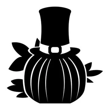 Pumpkin with a pilgrim hat Stock Illustration