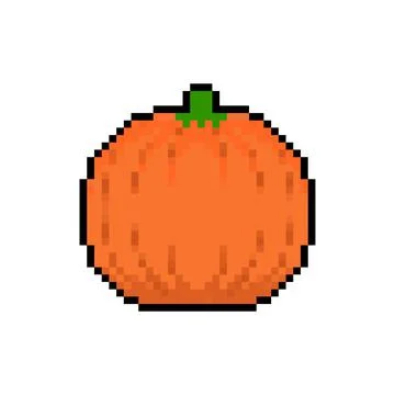 Pumpkin pixel art. pixelated Vegetable. 8 bit vector illustration Illustrazione stock