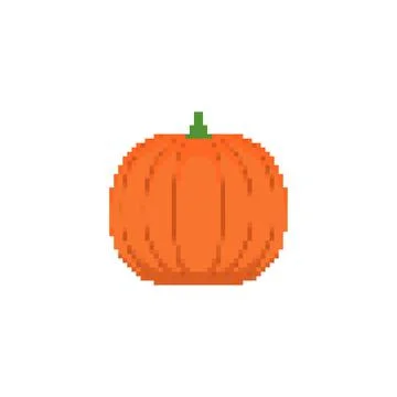 Pumpkin pixel art. pixelated Vegetable. 8 bit vector illustration Illustrazione stock