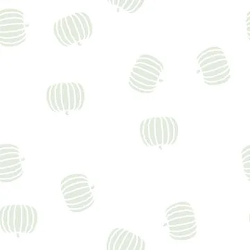 Pumpkin plant glyph vector seamless pattern Stock Illustration